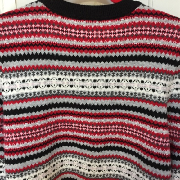 LOFT Red and Black Striped Cardigan - Picture 11 of 12